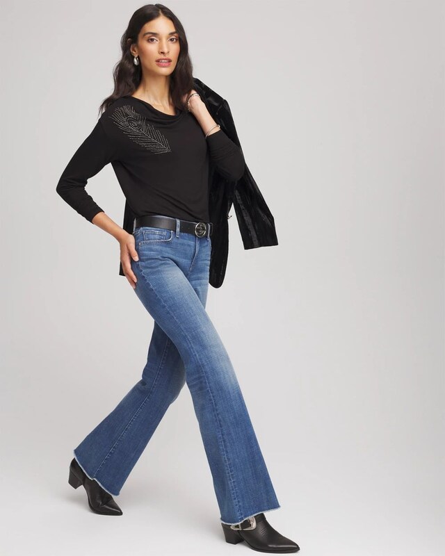 Embellished Cowlneck Dolman Tee - image 2